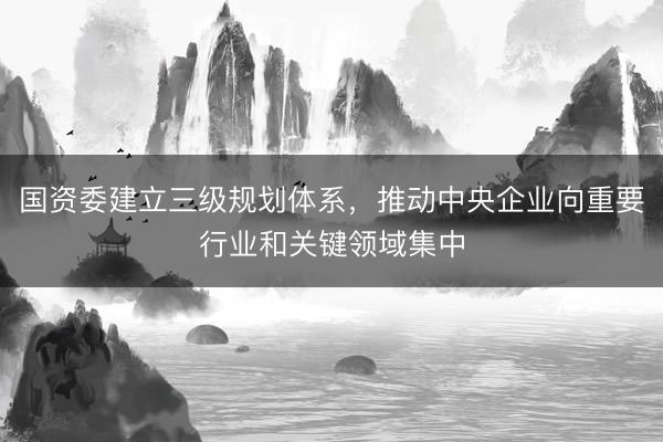 国资委建立三级规划体系，推动中央企业向重要行业和关键领域集中