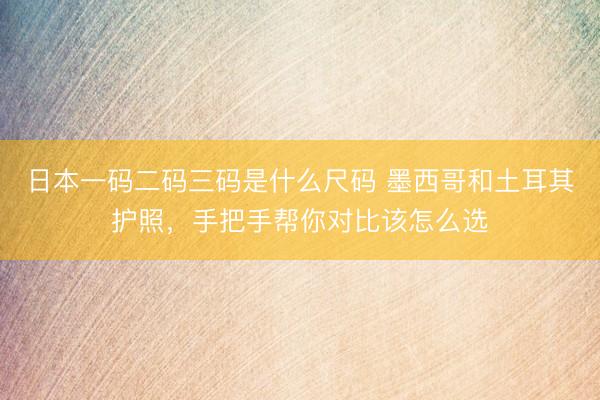 日本一码二码三码是什么尺码 墨西哥和土耳其护照，手把手帮你对比该怎么选