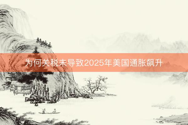 为何关税未导致2025年美国通胀飙升