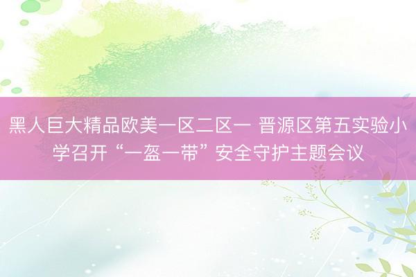 黑人巨大精品欧美一区二区一 晋源区第五实验小学召开 “一盔一带” 安全守护主题会议