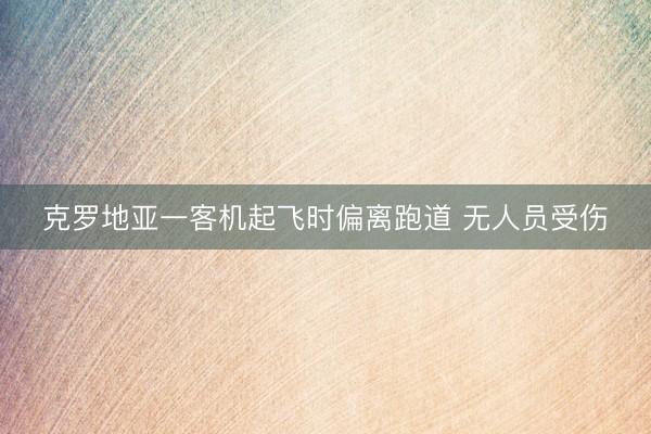 克罗地亚一客机起飞时偏离跑道 无人员受伤