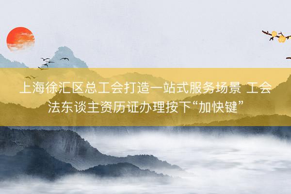 上海徐汇区总工会打造一站式服务场景 工会法东谈主资历证办理按下“加快键”