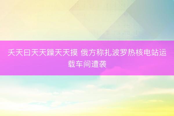 夭天曰天天躁天天摸 俄方称扎波罗热核电站运载车间遭袭