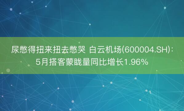 尿憋得扭来扭去憋哭 白云机场(600004.SH)：5月搭客蒙眬量同比增长1.96%