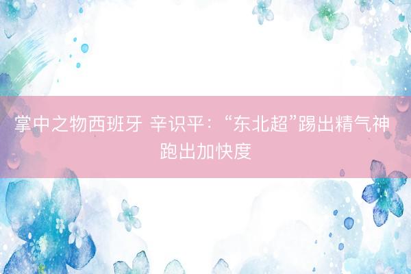 掌中之物西班牙 辛识平：“东北超”踢出精气神 跑出加快度
